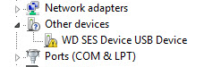 WD SES Device USB Device not installed