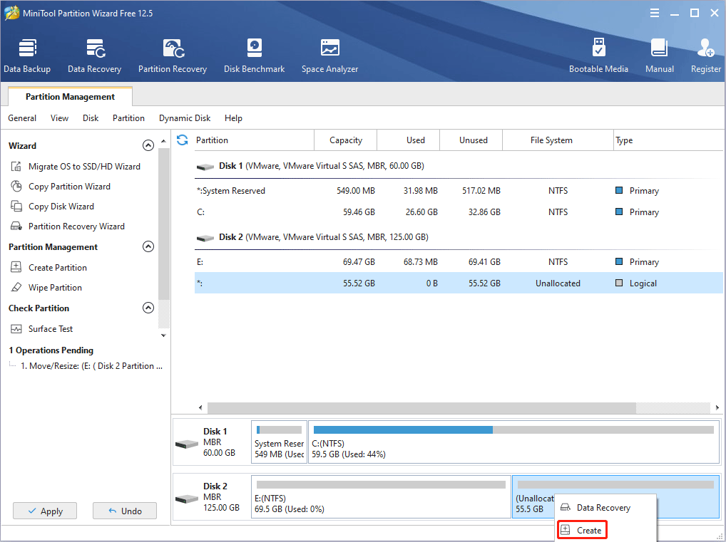 create new partition