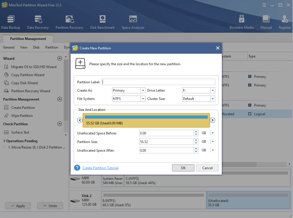 set partition properties