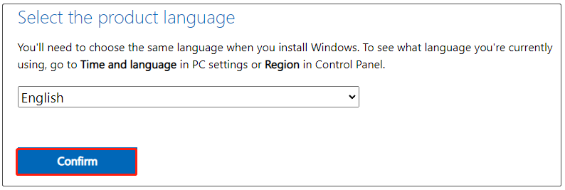 select product language for Windows 8.1