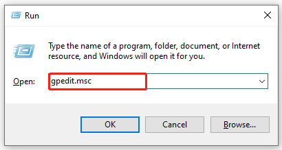 open Local Group Policy Editor via the Run box