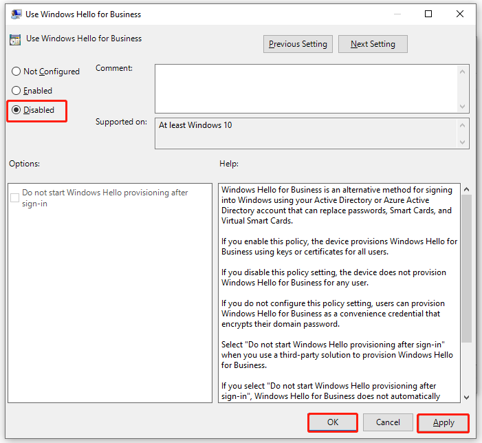 [Fixed] Windows Hello for Business Provisioning Won’t Be Launched