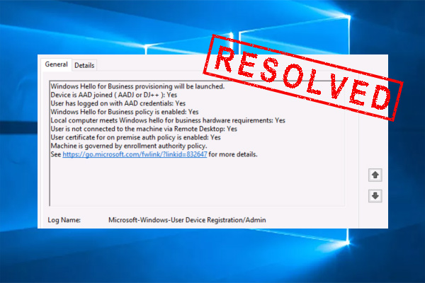 windows hello for business provisioning will not be launched thumbnail