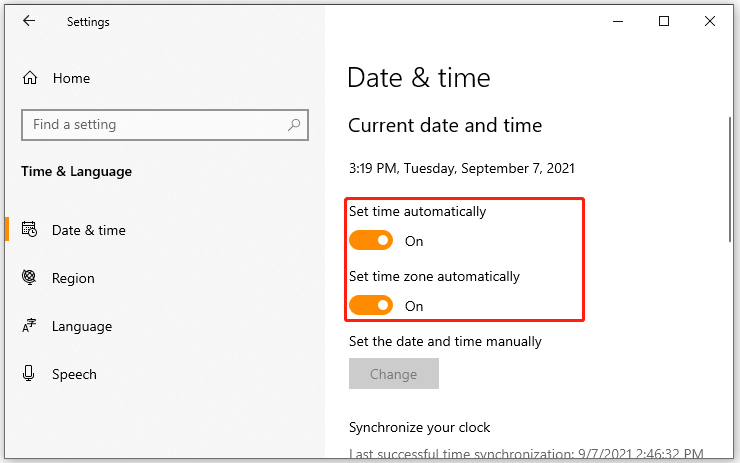 Set time zone automatically