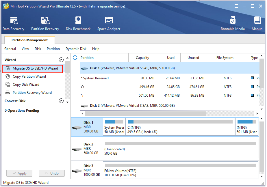 migrate Windows 11 OS using MiniTool Partition Wizard