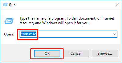 enter tpm.msc and click OK
