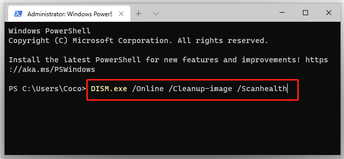run a DISM scan in Windows 11