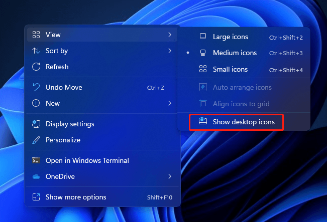 how to get icons back on desktop windows 11