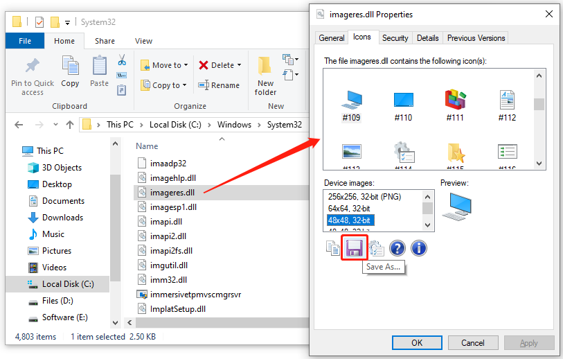 imageres properties