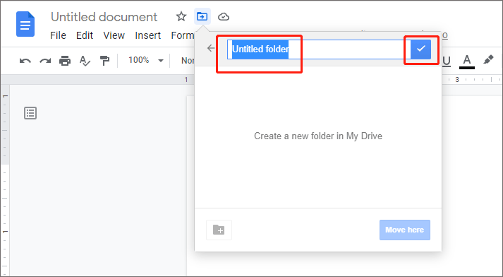 name the new folder