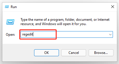 open Registry Editor via the Run box