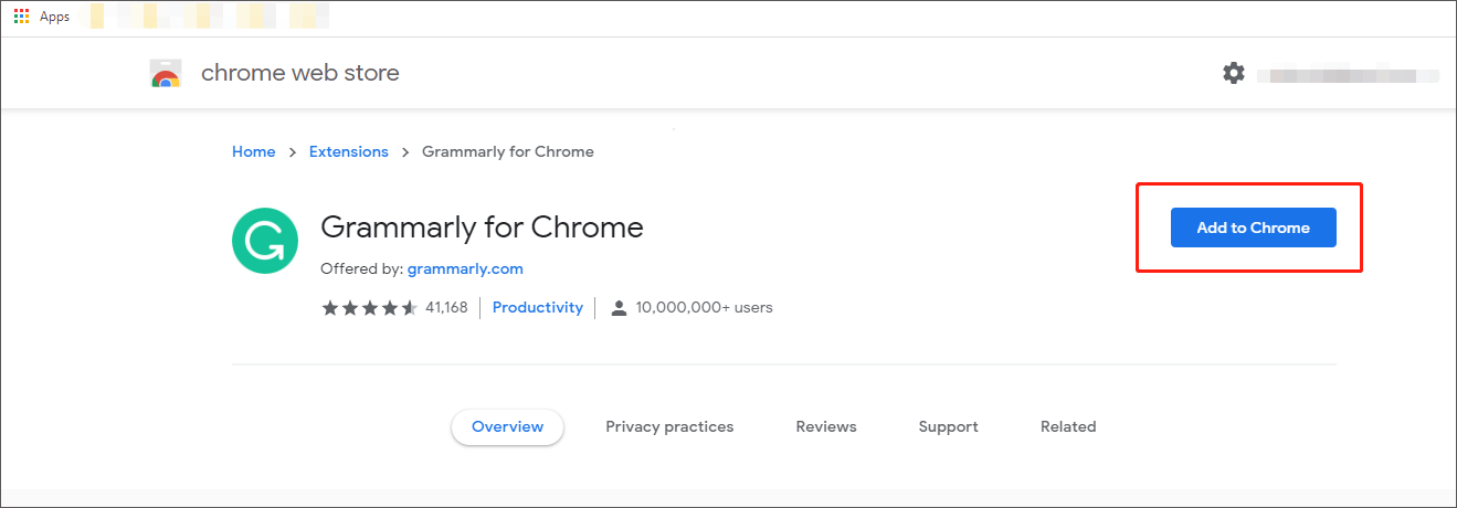 click Add to Chrome