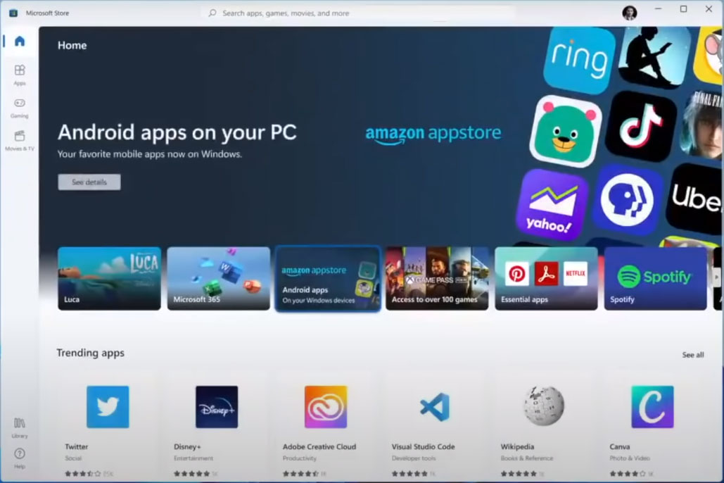 Install mobile apps and the  Appstore on Windows - Microsoft