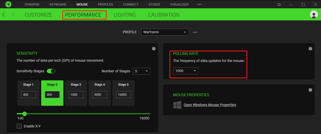 change Polling rate for Razer mouse