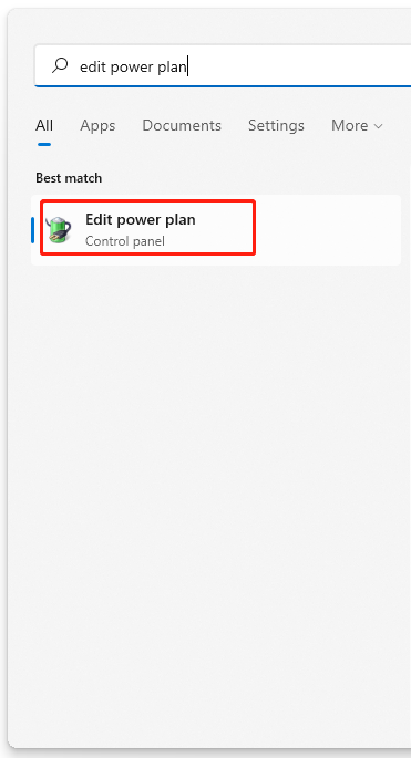 click on edit power plan
