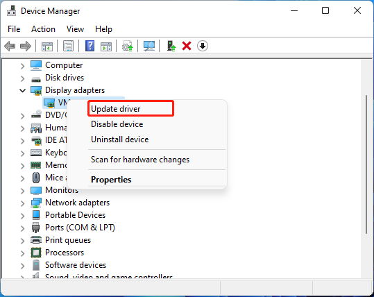 update Graphics Card driver Windows 11