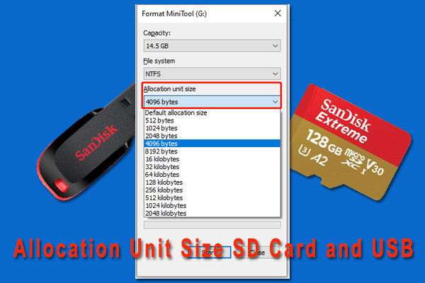allocation unit size sd card usb thumbnail