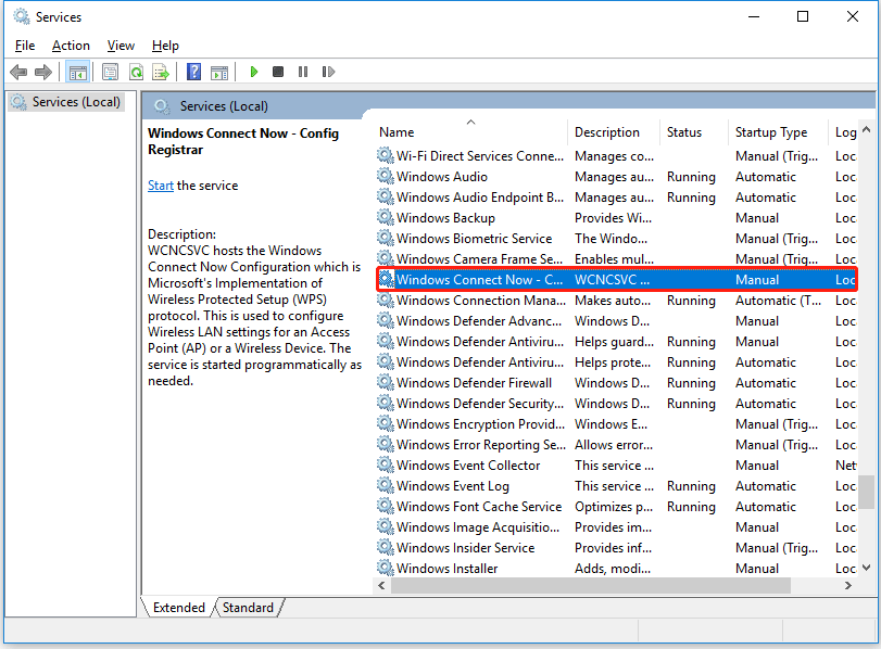 double-click Windows Connect Now – Config Registrar