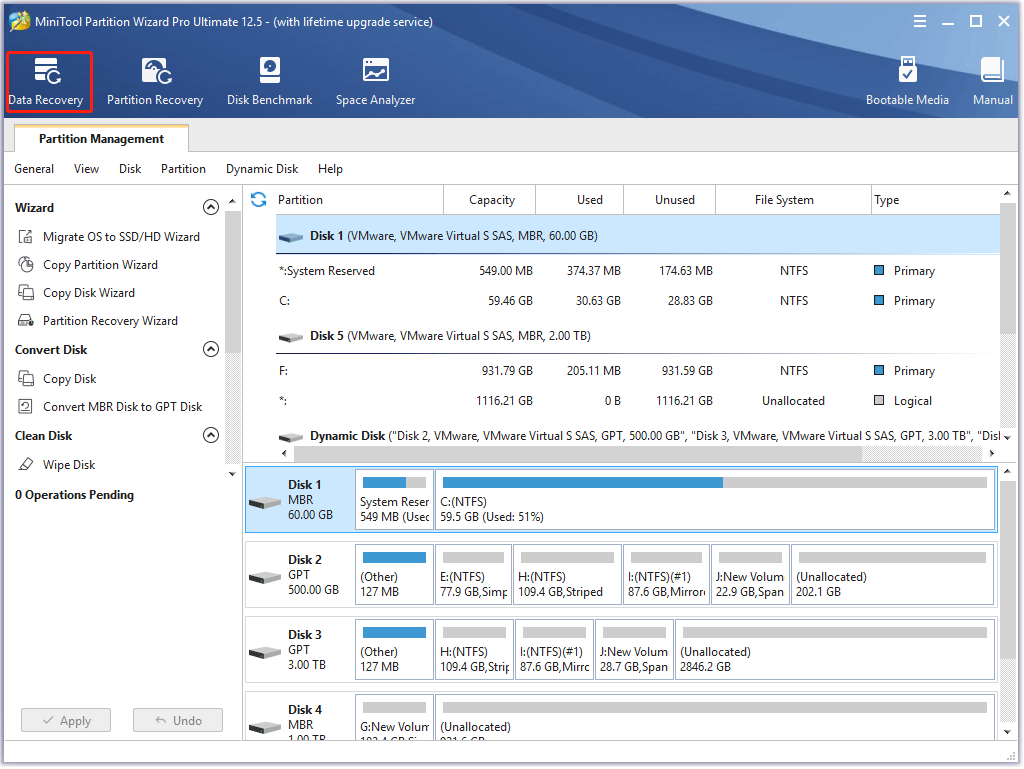 activate the Data Recovery feature