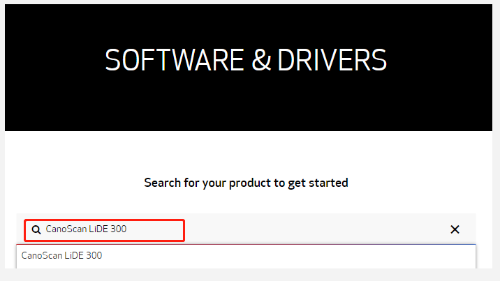 select CanoScan LiDE 300 driver