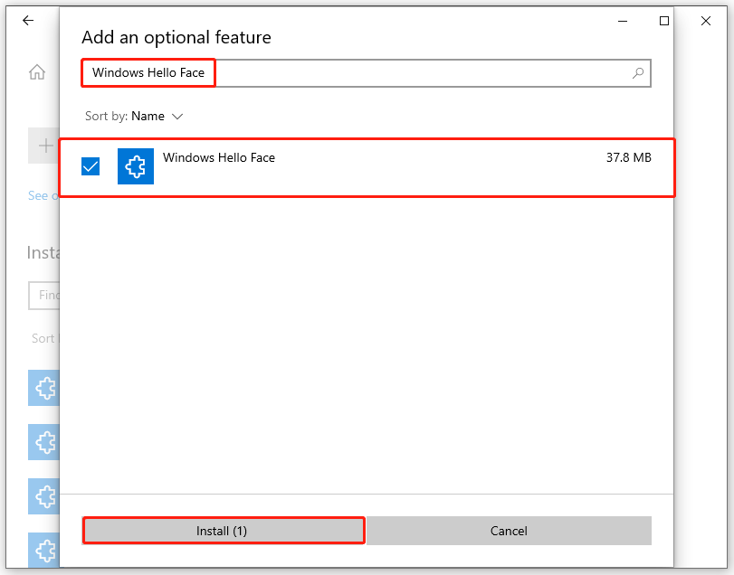 find the Windows Hello Face option