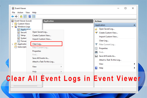 clear all event logs in event viewer thumbnail