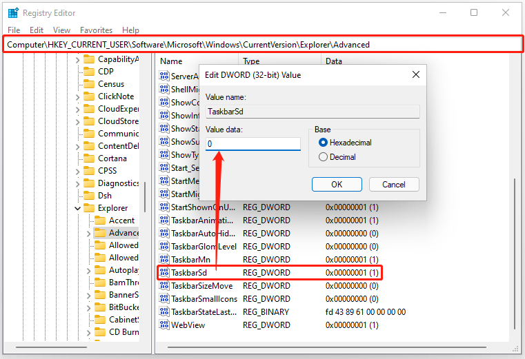 disable Show Desktop button