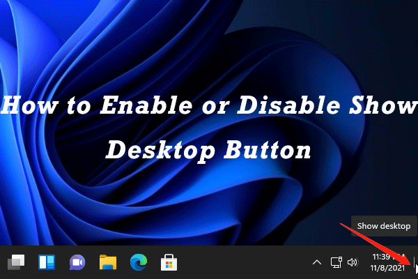 how to disable show desktop button in windows 10