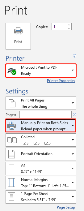enable double sided printing windows 10