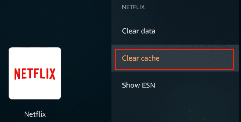 click clear cache in Firestick TV