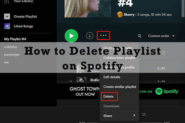 how to delete playlist on Spotify