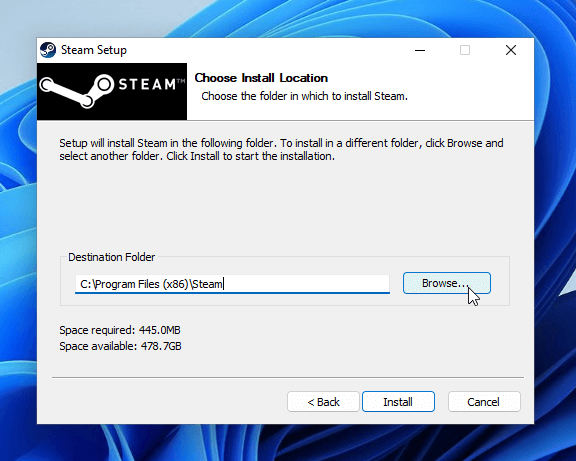 install Steam on Windows 11