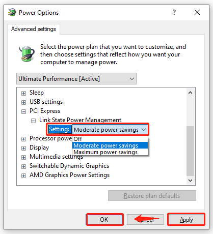 pci express link state power management on or off reddit