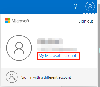 click on My Microsoft account