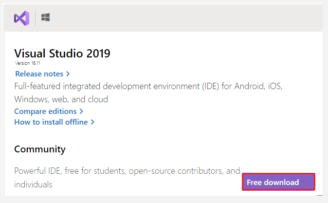 download Visual Studio 2019