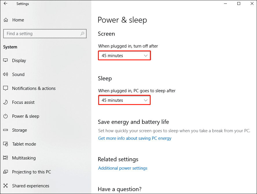 make Screen timeout settings