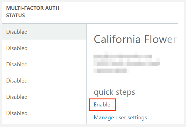 enable multi factor authentication