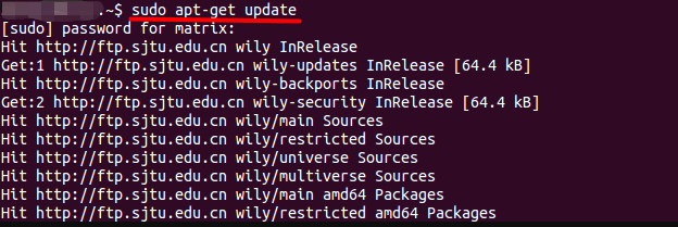 run sudo apt update in terminal
