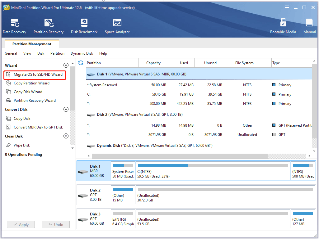 click Migrate OS to SSD/HD