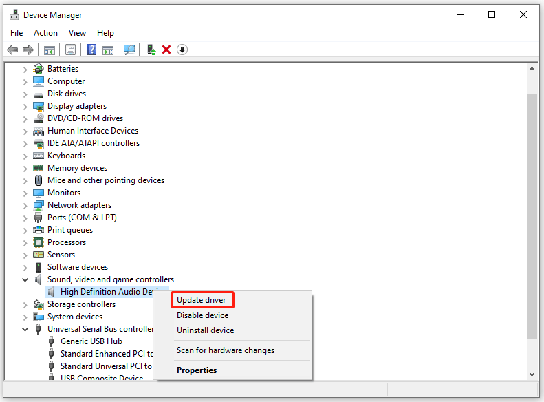 choose Update driver