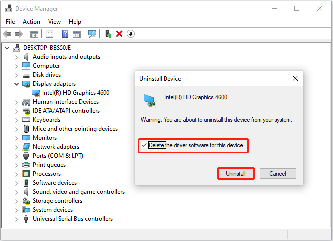 uninstall a device