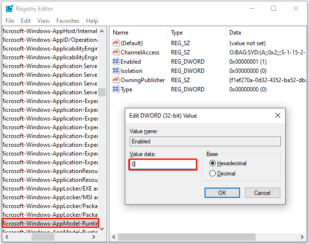change the value data from 1 to 0