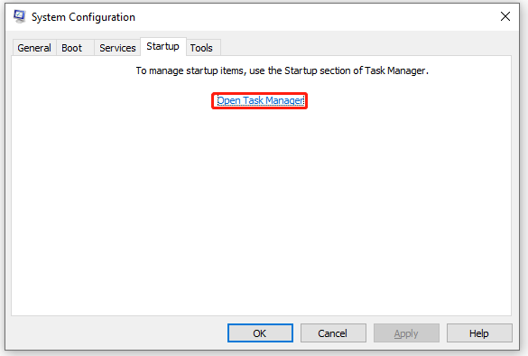 click Open Task Manager