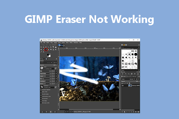 GIMP Eraser not working