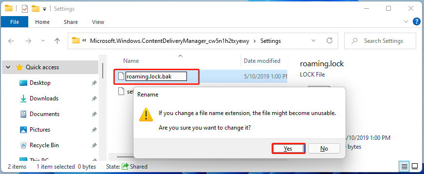 rename roaminglock file