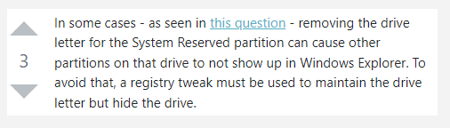 change drive letter of system reserved partition a true example from the superuser forum