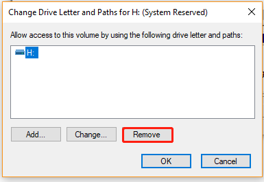 remove drive letter in Disk Management