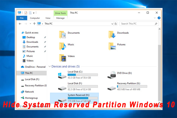 how to hide system reserved