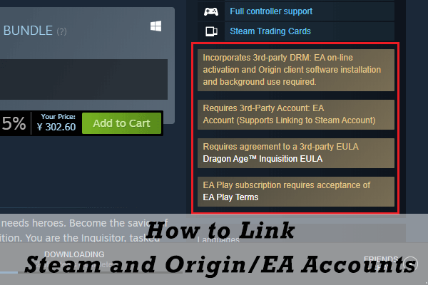 how to link Steam and Origin
