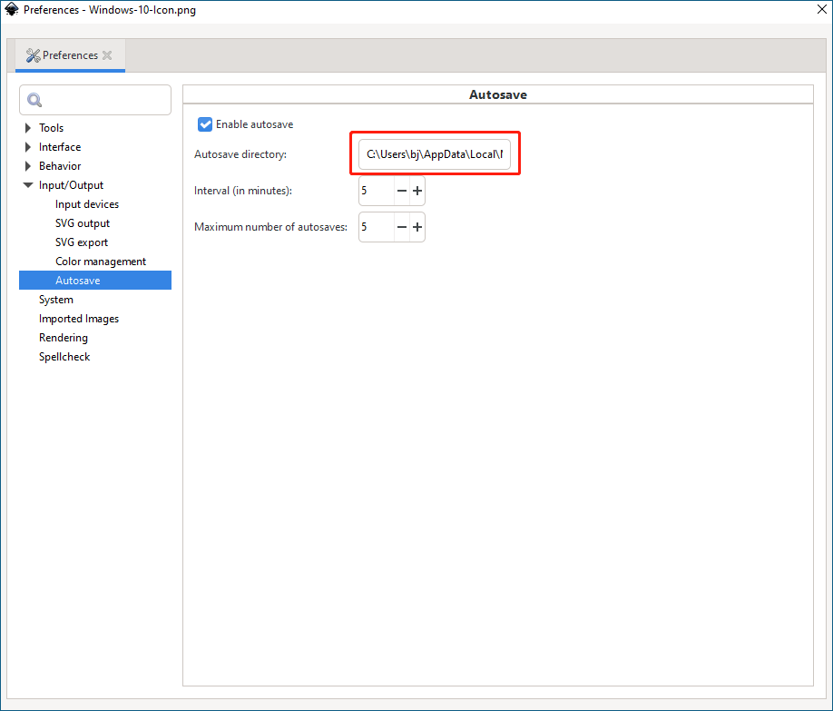 find the automatic backup location